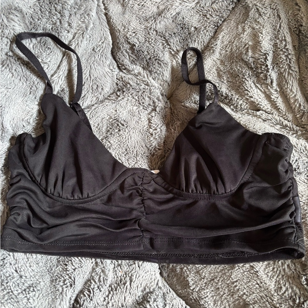 Black garage crop top